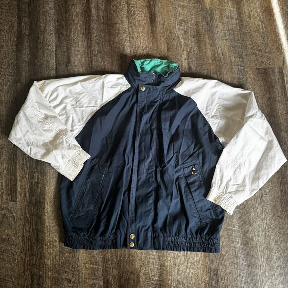 Vintage 90's Mickey & Co Bomber Jacket with Hood Unisex Med Embroidered Full Zip - Picture 1 of 11